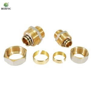Brass compression fittings for secure water and gas line