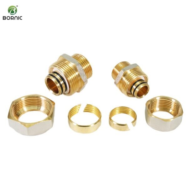 Brass compression fittings for secure water and gas line