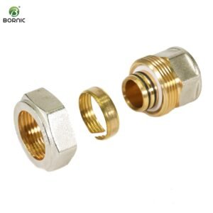 1/4-inch brass compression fitting for narrow pipelines